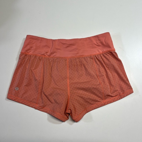 Lululemon Final Lap 2.5” Shorts Pop Orange Women’s Size 6 - Picture 2 of 9